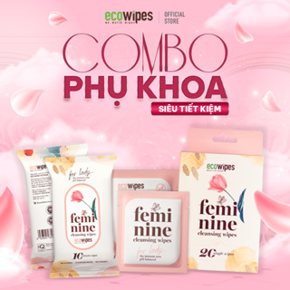 Combo khăn giấy ướt phụ khoa siêu tiết kiệm EcoWipes gồm hộp 20 gói dạng