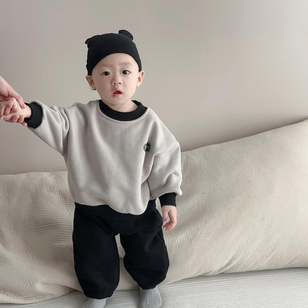 TE96- Bộ nỉ áo + quần Bonito Hokiha Kids chất nỉ lót lông nhung dầy dặn mềm mịn cho bé trai từ 8-16kg