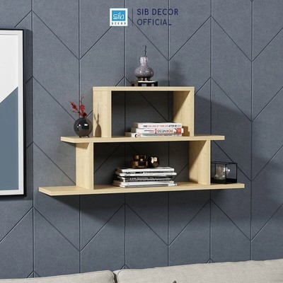 Kệ Gỗ Trang Trí Treo Tường 3 Tầng SIB Decor KT514