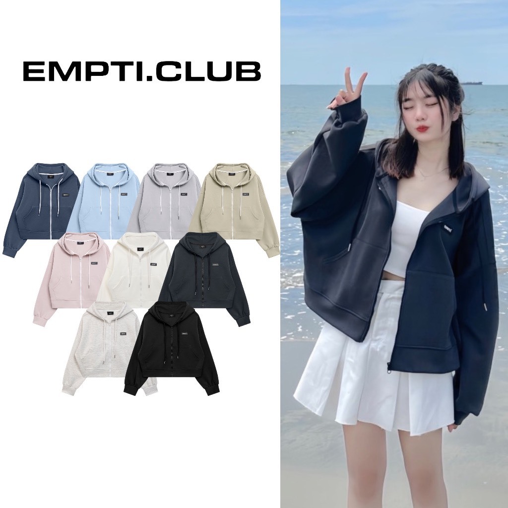 Áo Khoác Hoodie Zip EMPTI CAO SU LỬNG 04