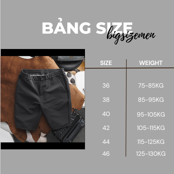 - Quần Short Tây Nam  Lưng thun  Co giãn Form Đùi - Hàng Ngày 80kg - 130kg