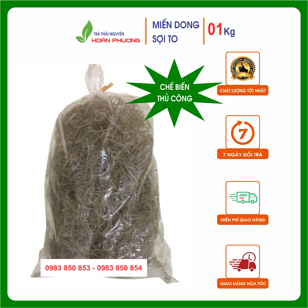Miến dong sợi to, miến dong thái tay sợi to, đặc sản Bắc Cạn 1 kg