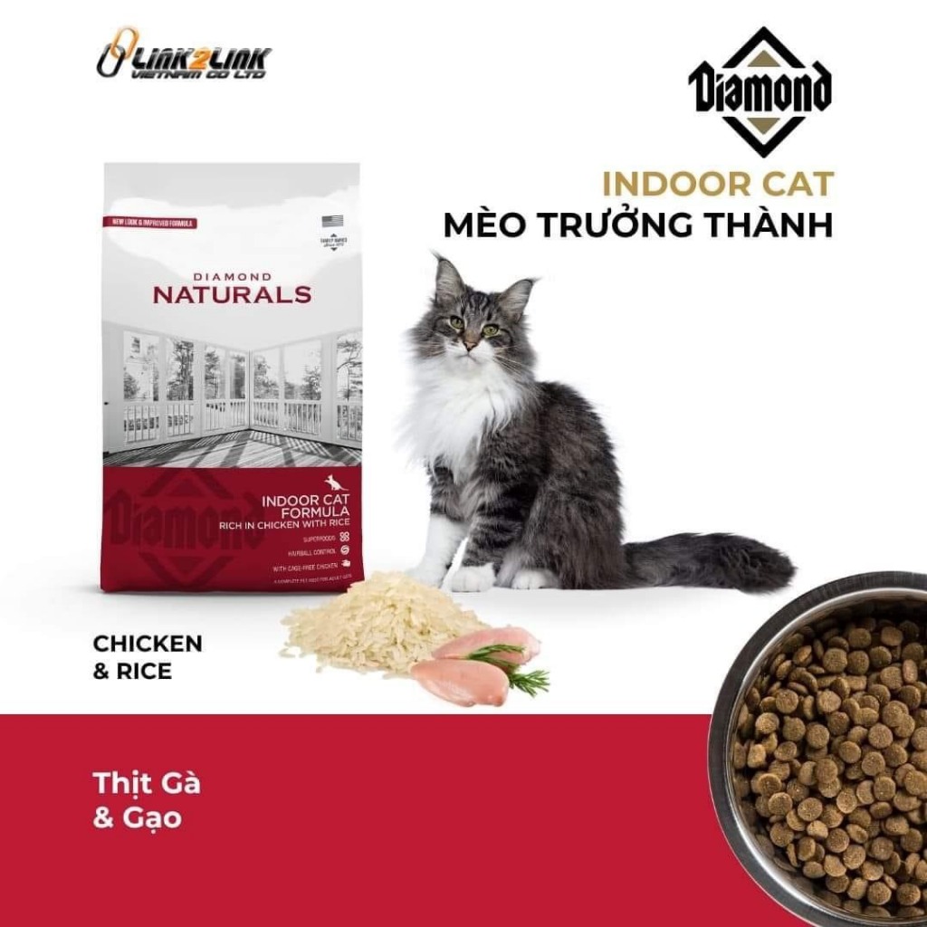 Diamond Naturals 3Kg - Thức Ăn Hạt Cho Mèo Con, Trưởng Thành & Biếng Ăn Từ Hoa Kỳ