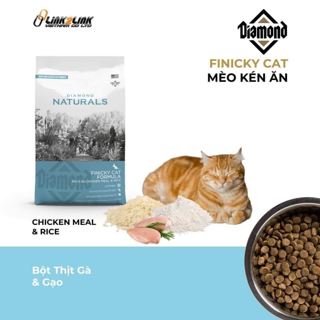 Diamond Naturals 3Kg - Thức Ăn Hạt Cho Mèo Con, Trưởng Thành & Biếng Ăn Từ Hoa Kỳ