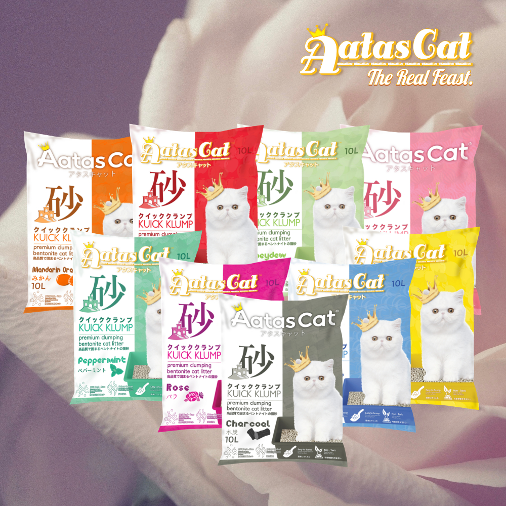 Cát Đất Sét Aatas 10L ~ 7.5Kg Thơm Lâu Vón Tốt Khử Mùi Nhanh - Made in Singapore