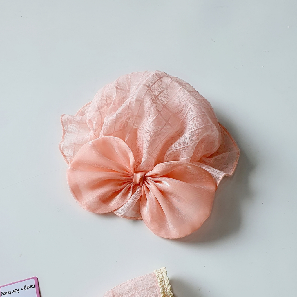 Bodysuit cho bé gái sơ sinh RIOKIDS, quần áo đầy tháng thôi nôi sát nách ren Nhật hồng xinh xắn BD140