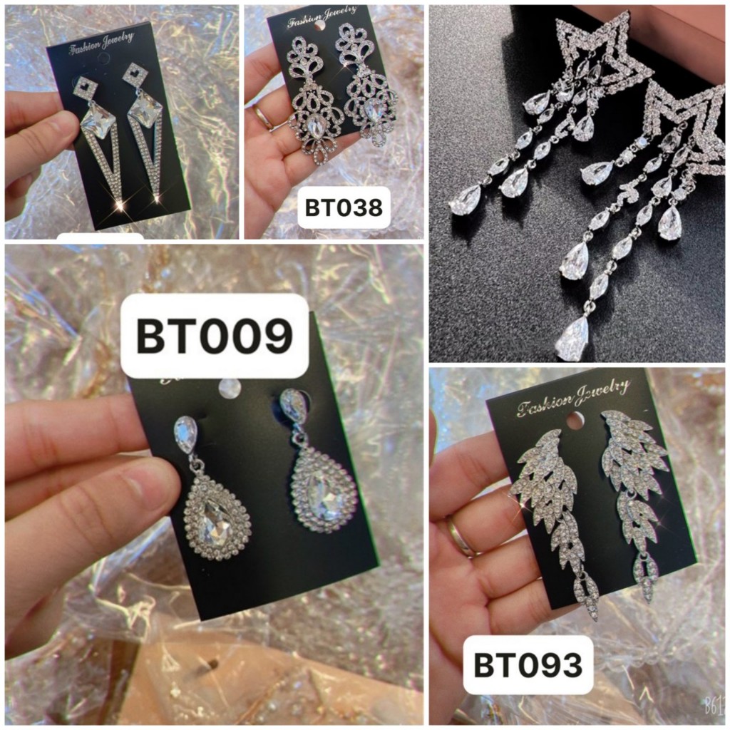 Bông Tai Đính Đá Cao Cấp Sang Trọng - PKCMINHTAM