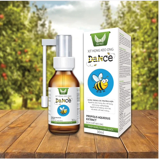Xịt họng keo ong DANCE 30ml chiết xuất xuyên tâm liên keo ong