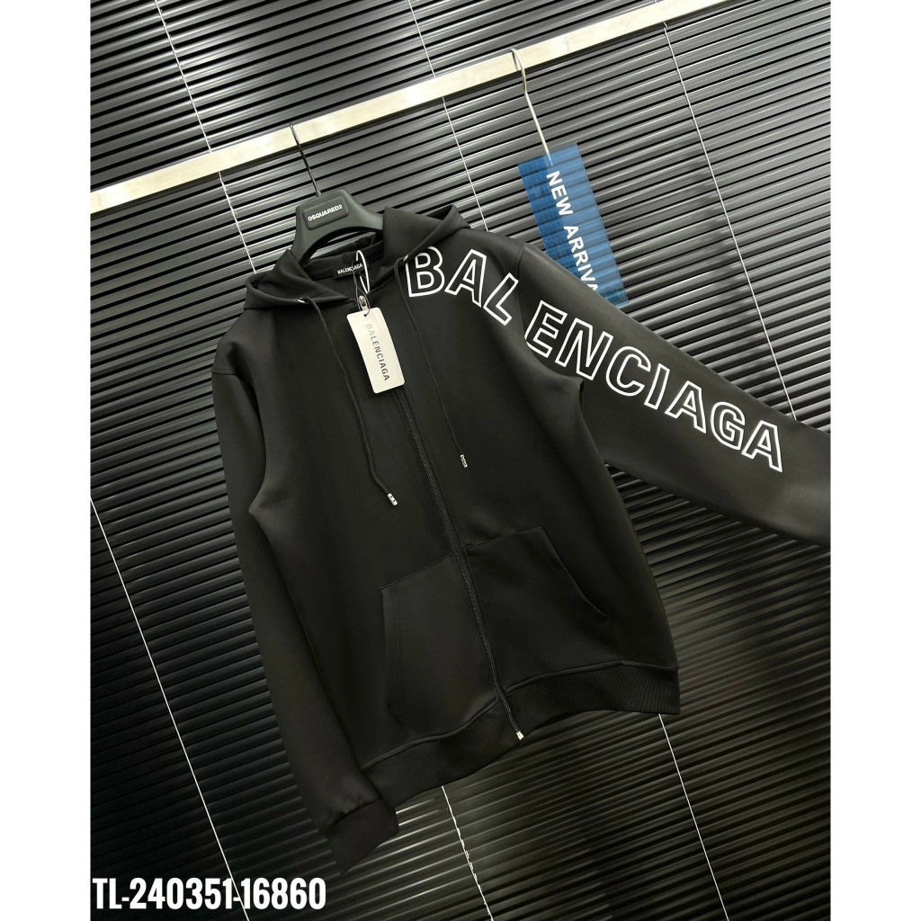 Áo hoodie nam Balen hình in chữ ngang tay siêu đẹp-Áo zip hoodie chất nỉ dày dặn form dáng cực chất