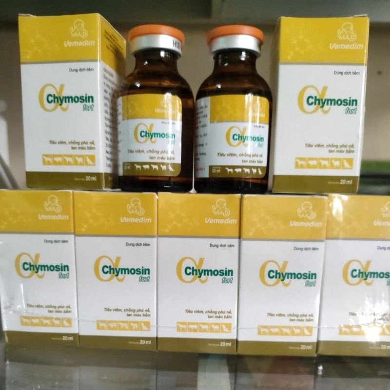 Chymosin 20ml tiêu viêm, chống phù nề, tan máu bầm cho gà chọi gà đá, lợn, trâu bò, dê cừu.