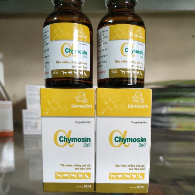 Chymosin 20ml tiêu viêm, chống phù nề, tan máu bầm cho gà chọi gà đá, lợn, trâu bò, dê cừu.