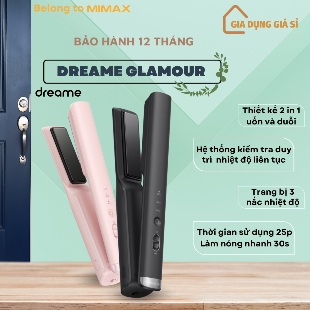 Máy Duỗi Tóc Không Dây Dreame Glamour Công Nghệ Ion Âm - Bản Quốc Tế - Hàng Chính Hãng - BH 12T - MIMAX