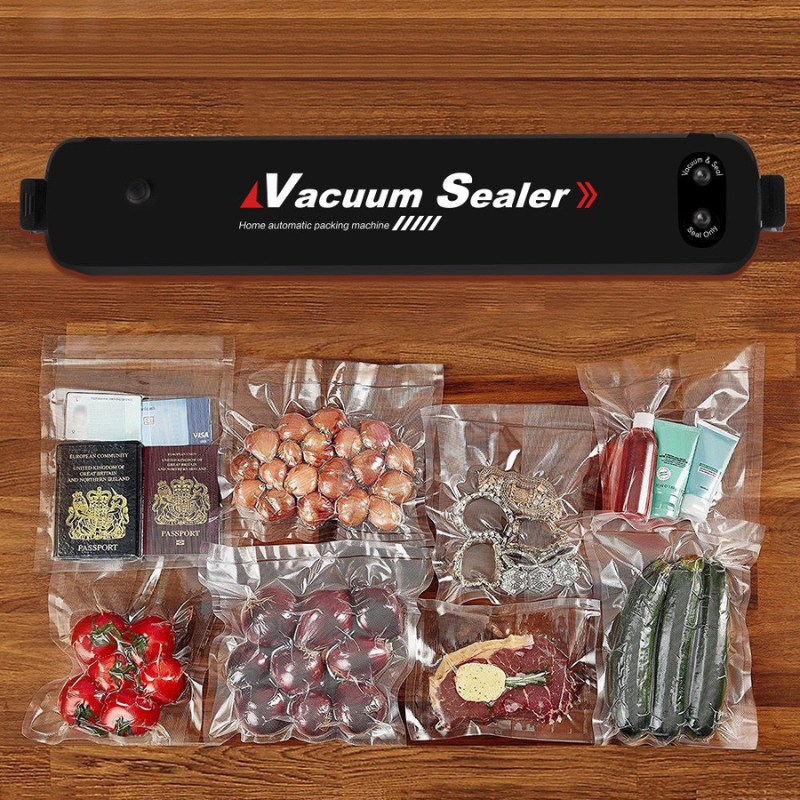 Máy hút chân không thực phẩm, máy ép chân không VACUUM SEALER cao cấp tự hàn miệng tiện dụng kèm túi hút