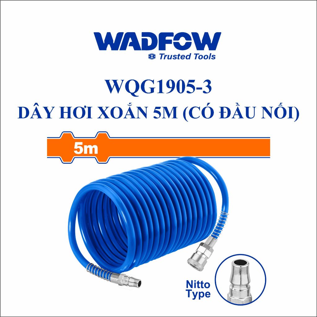 Dây hơi xoắn 5M (có đầu nối) WADFOW WQG1905-3