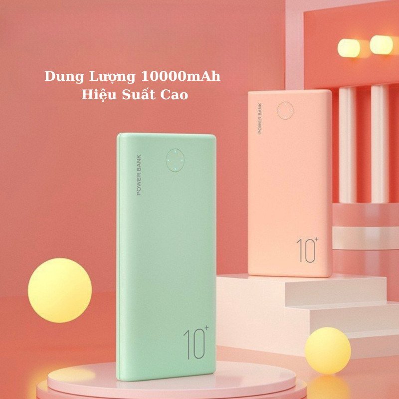 Sạc dự phòng 10000mAh bubzone tích hợp 2 cổng sạc