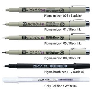 [ARBAT] Set 6 cây bút line Sakura Pigma Micron