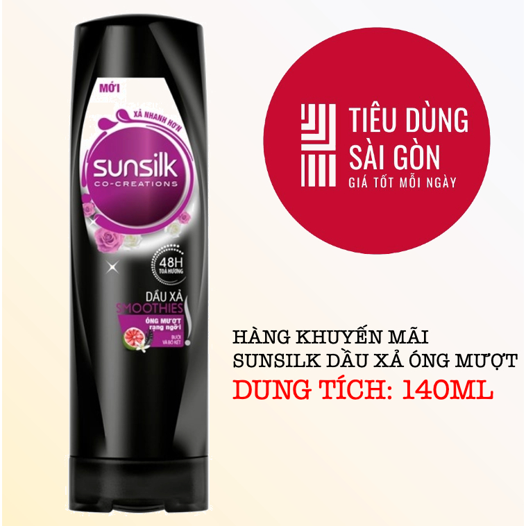 SUNSILK DẦU XẢ ÓNG MƯỢT RẠNG NGỜI CHAI 140G
