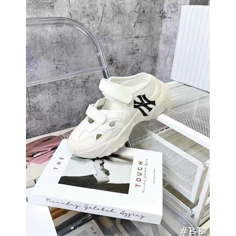 Giày thể thao sục nữ rọ kem đế 5 phân chữ NY đen &NY xanh