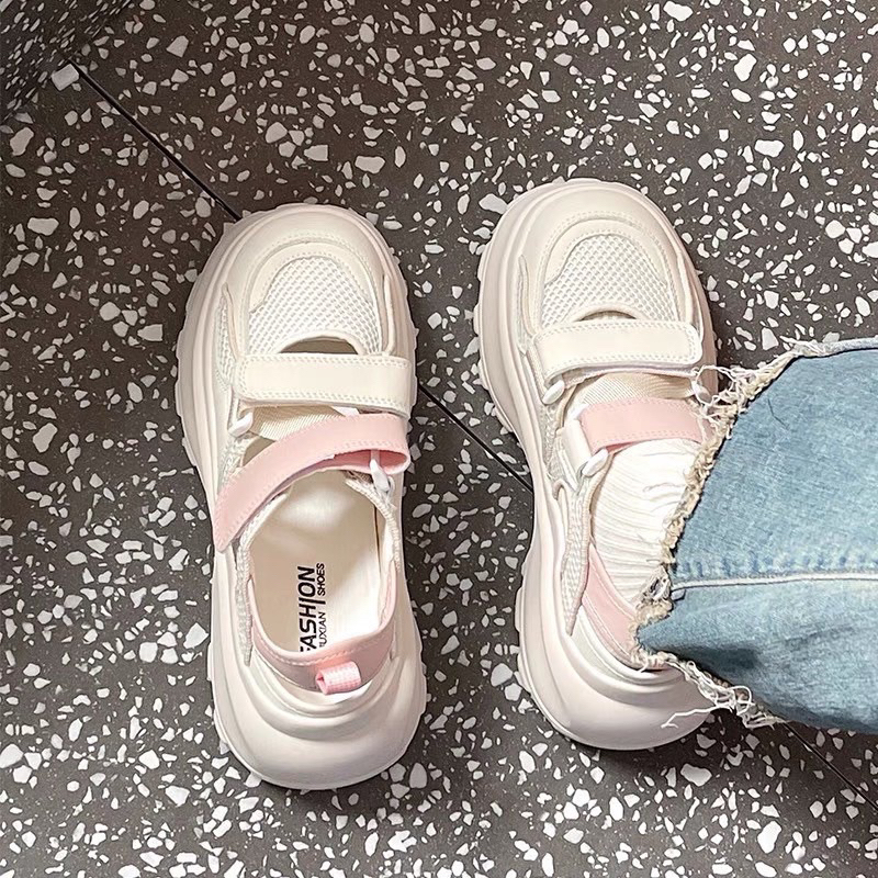 Giày thể thao sục nữ rọ kem đế 5 phân chữ NY đen &NY xanh