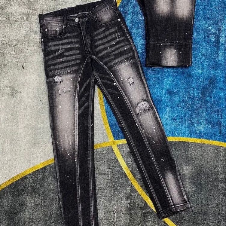 quần bò jean nam dài [ video thật] đen rách vẩy sơn đẹp mẫu mới nhât 2022,chất bò co giãn hàng cao cấp chuẩn shop vnxk