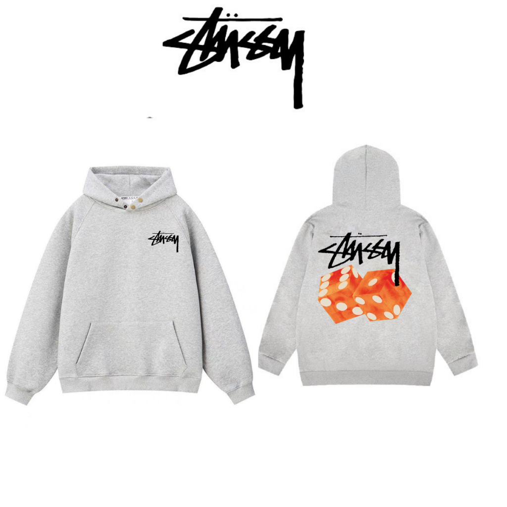 Áo hoodie zip STUSSY khóa kéo nỉ bông siêu dày form rộng ,áo khoác zip stussy nam nữ