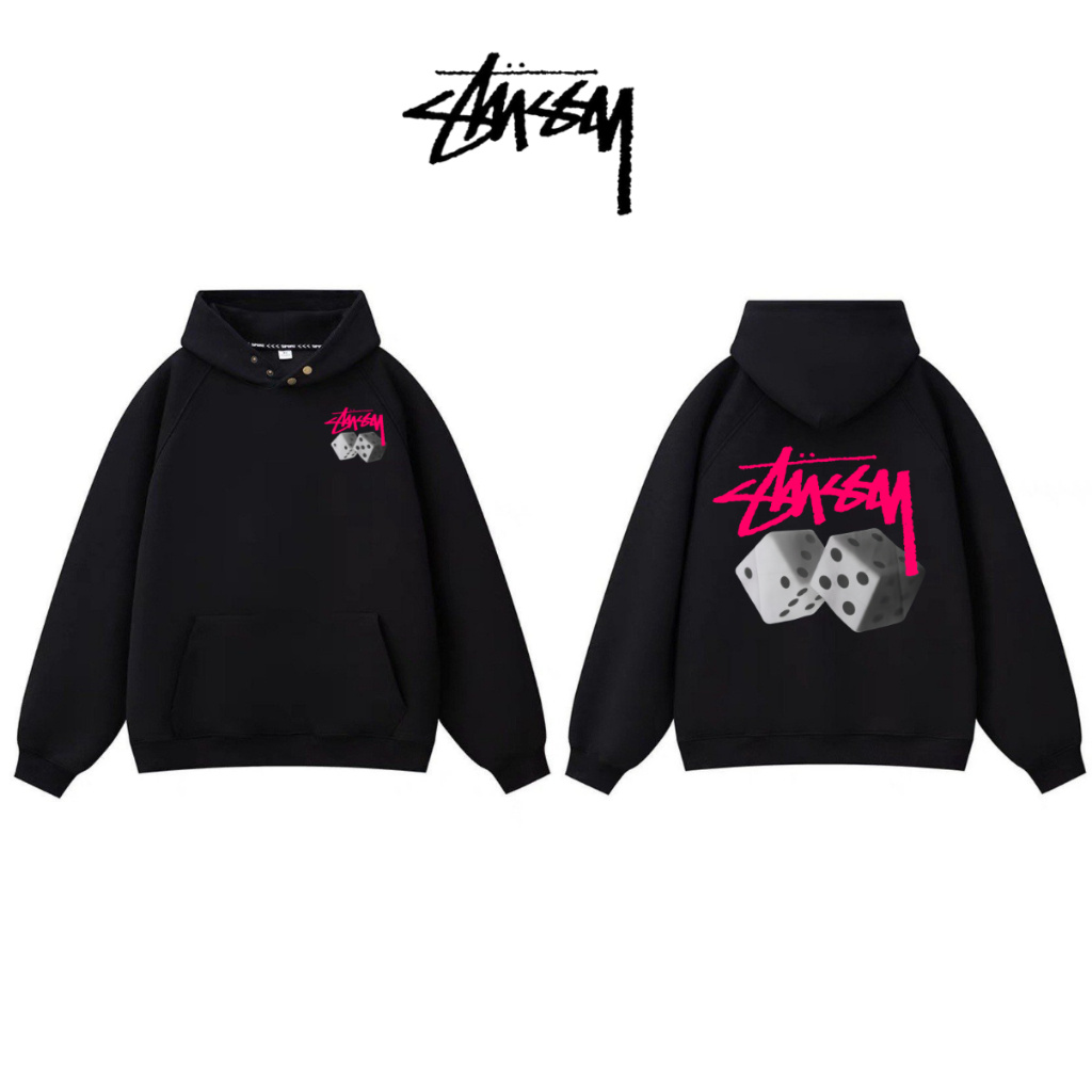 Áo hoodie zip STUSSY khóa kéo nỉ bông siêu dày form rộng ,áo khoác zip stussy nam nữ