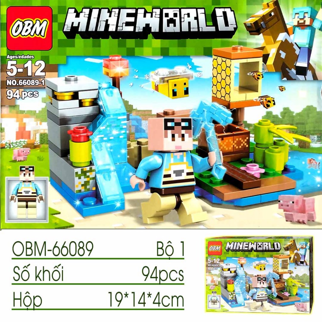Đồ chơi lắp ráp mô hình minecraft OBM66089 khu rừng 4in1