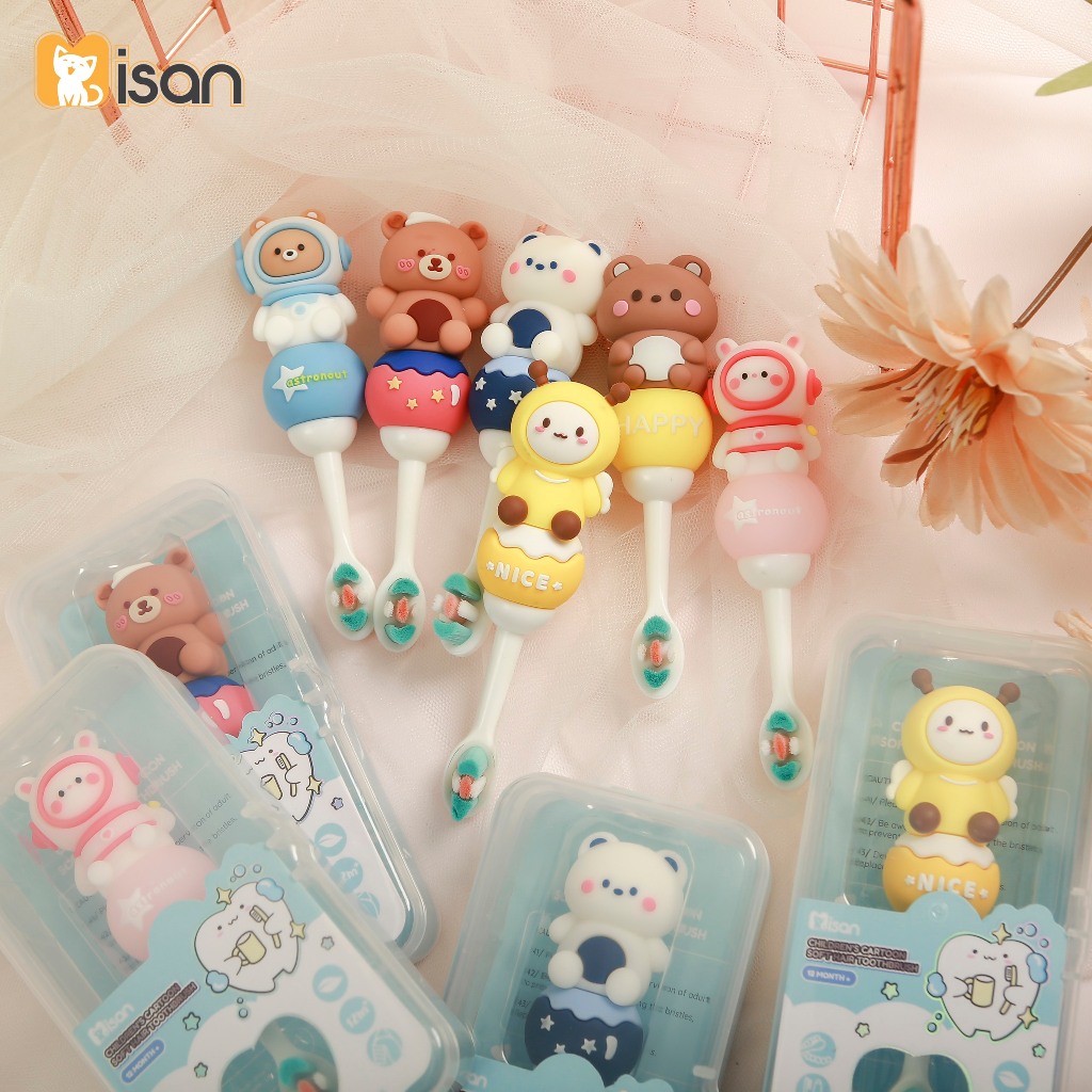 Bàn chải MISAN có hộp đựng cho bé nhiều mẫu phân màu bé trai, bé gái dẽ thương