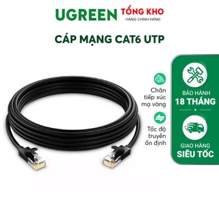 Cáp mạng cat6 utp ugreen nw102 | tốc độ truyền tải cao 10gbps | lõi thuần đồng 26awg | bảo hành 18 tháng 25m