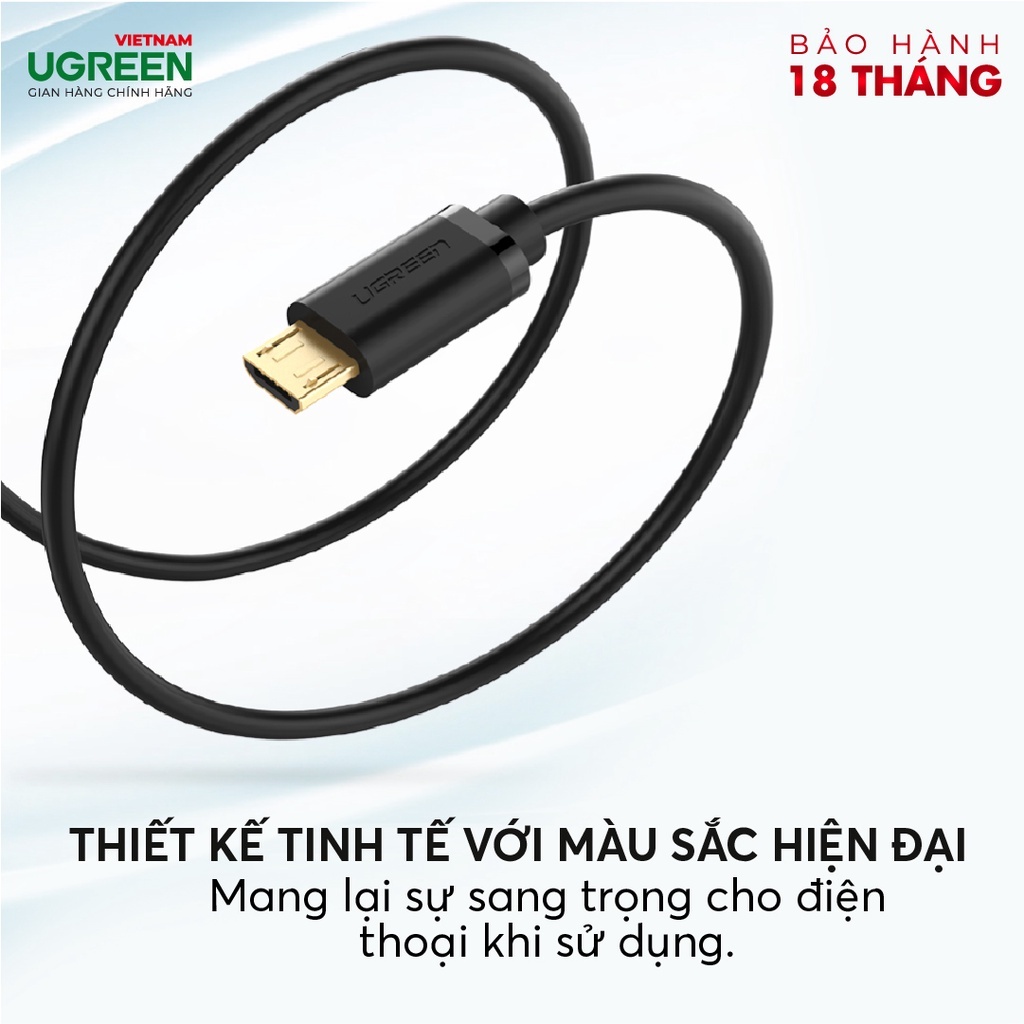 Dây Micro USB 2.0 sang USB 2.0 độ dài từ 0.25-3m UGREEN US125 10834 10838