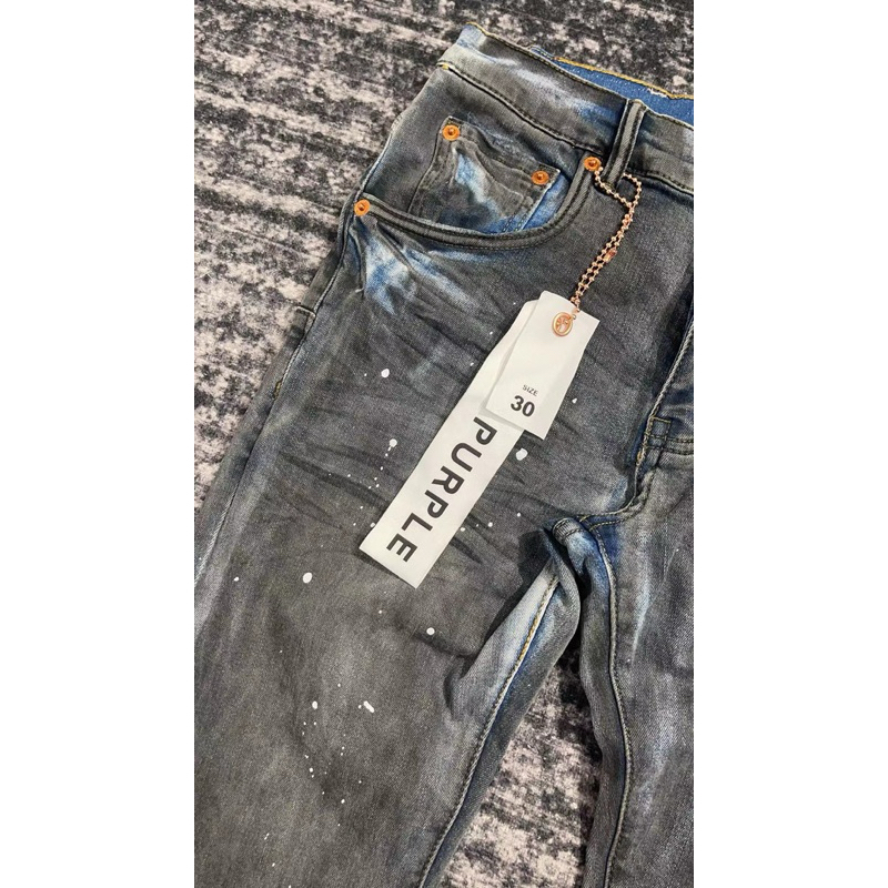 ⚜️Quần Jeans Purple neww 2023 𝐋𝐢𝐤𝐞𝐚𝐮𝐭𝐡 wash màu bẩn kèm vẩy sơn xịn xò