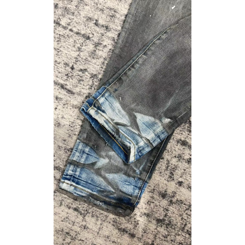 ⚜️Quần Jeans Purple neww 2023 𝐋𝐢𝐤𝐞𝐚𝐮𝐭𝐡 wash màu bẩn kèm vẩy sơn xịn xò
