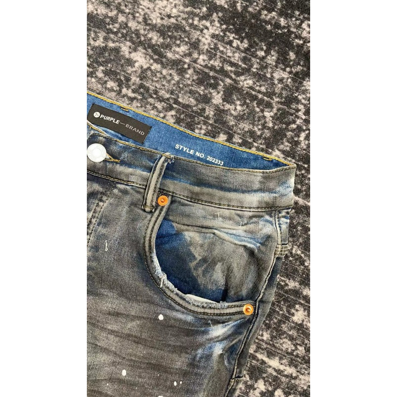⚜️Quần Jeans Purple neww 2023 𝐋𝐢𝐤𝐞𝐚𝐮𝐭𝐡 wash màu bẩn kèm vẩy sơn xịn xò