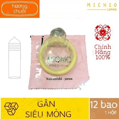 [ COMBO 2 HỘP ] Bao Cao Su MICHIO Nhật Bản Hương Chuối Gân Gai Li Ti