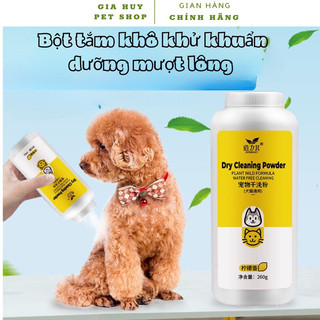 Phấn tắm khô cho chó mèo Dorrikey, bột tắm khô khử khuẩn sữa tắm khô cho chó mèo - giahuypetshop