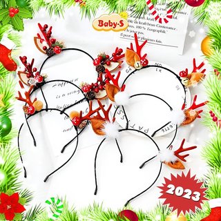 Băng đô Giáng sinh xinh xắn đơn giản Baby-S, Cài tóc Noel sừng tuần lộc phù hợp cho mọi lứa tuổi – SNOEL014