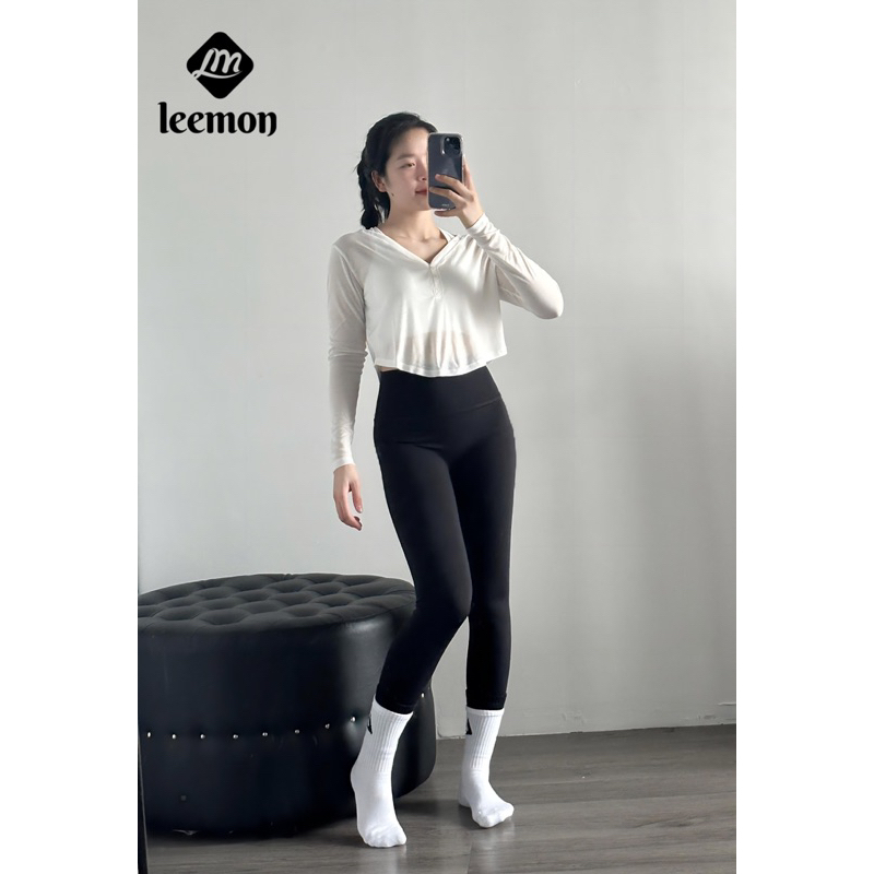 Áo Tank top  tập Yoga/Gym nữ dài tay, dáng rộng khuy trước