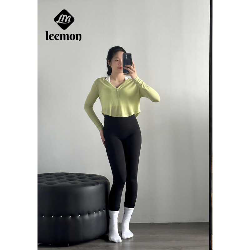 Áo Tank top  tập Yoga/Gym nữ dài tay, dáng rộng khuy trước