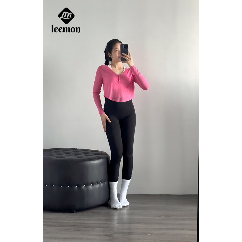 Áo Tank top  tập Yoga/Gym nữ dài tay, dáng rộng khuy trước