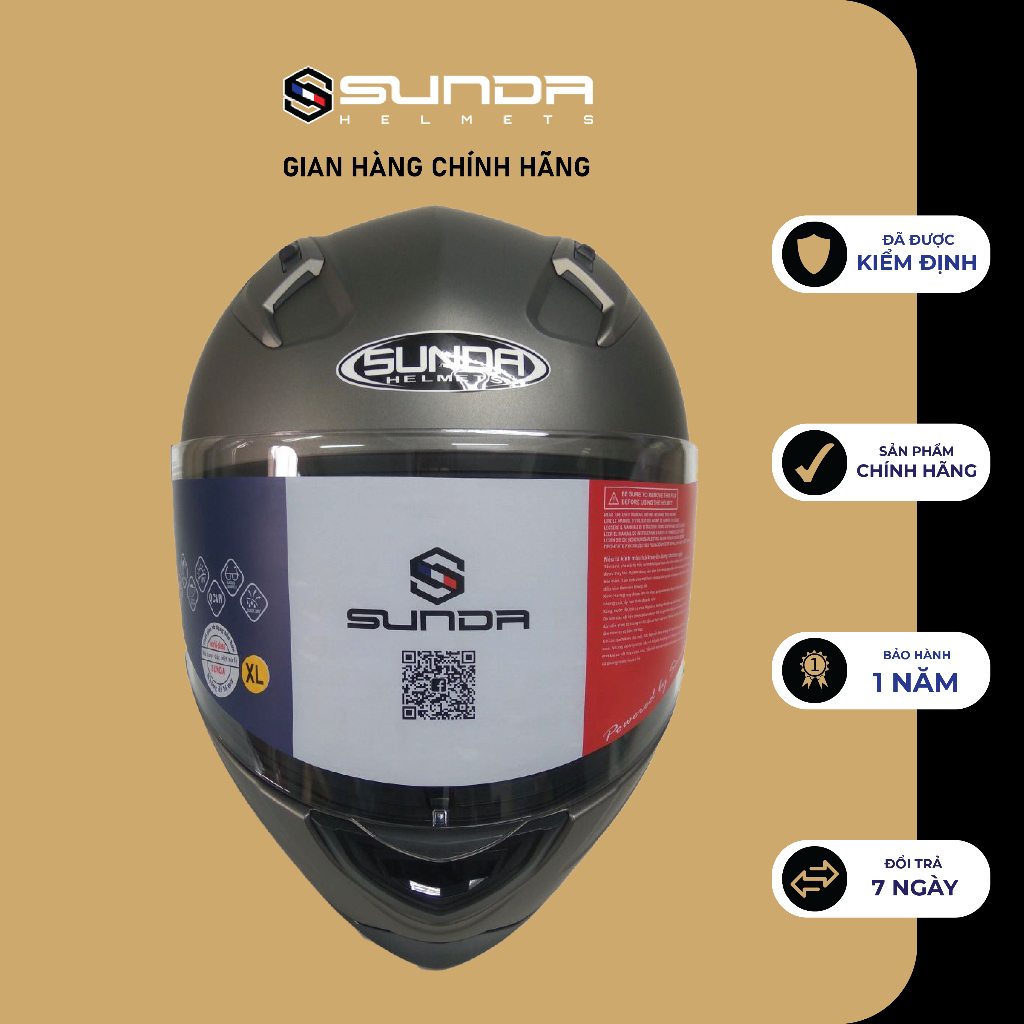 Mũ bảo hiểm trùm đầu cao cấp SUNDA 821 – chính hãng