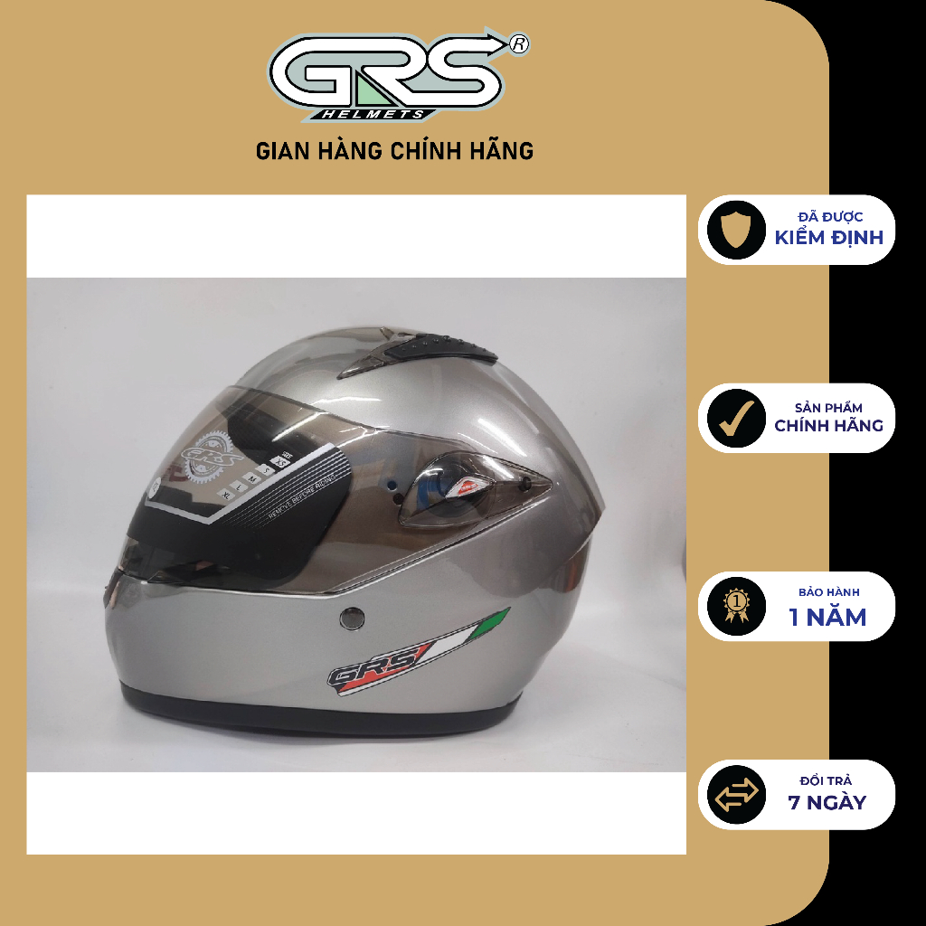 Mũ bảo hiểm fullface trùm đầu GRS A801k tem mới - hàng chính hãng