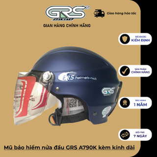 Mũ bảo hiểm nửa đầu GRS A790K kèm kính dài che được hết mặt