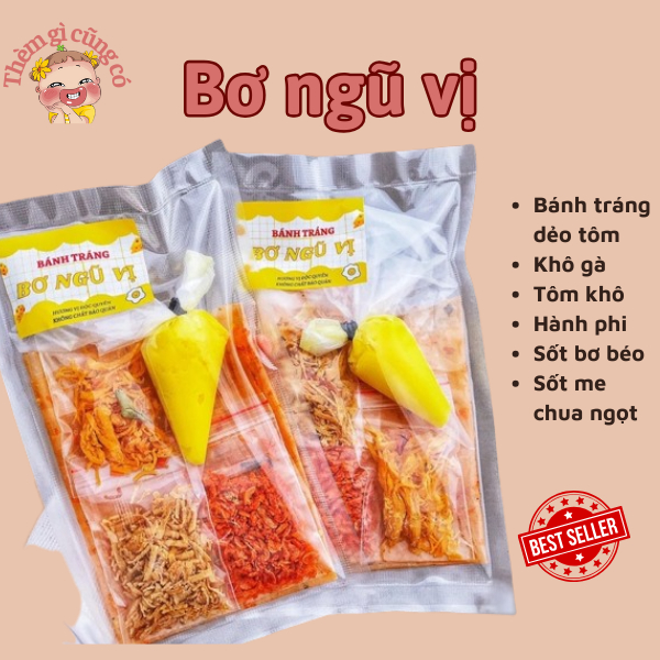 Bánh Tráng Phơi sương  Dẻo tôm cuộn bơ ngũ vị, Me lục vị 120g - Thèm Gì Cũng Có