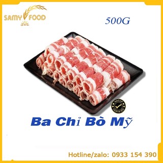 [THỊT BÒ MỸ] BÒ BA CHỈ THƯỢNG HẠNG KHAY 500G