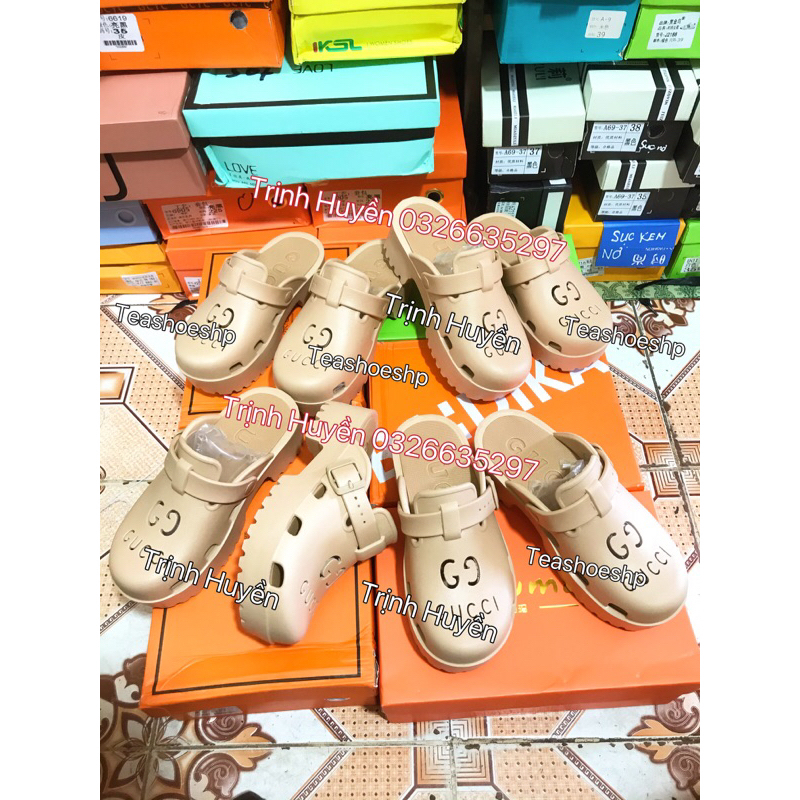 Giày sục GC hottrend đế cao 5cm siêu nhẹ,giày hở gót răng cưa hot,dép crocs hot