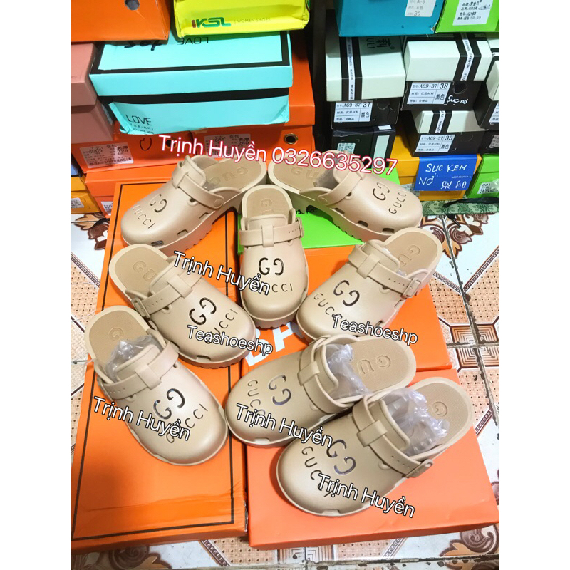 Giày sục GC hottrend đế cao 5cm siêu nhẹ,giày hở gót răng cưa hot,dép crocs hot