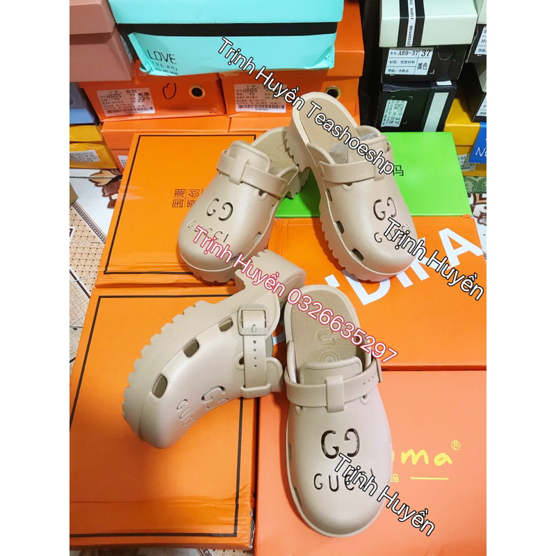 Giày sục GC hottrend đế cao 5cm siêu nhẹ,giày hở gót răng cưa hot,dép crocs hot