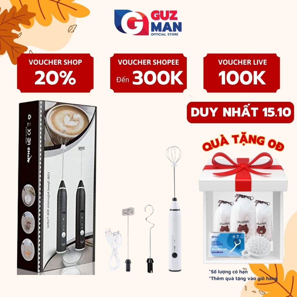 Máy đánh trứng sữa tạo bọt cầm tay mini METIS cao cấp tặng kèm 2 đầu tạo bọt 3 cấp độ sạc pin usb