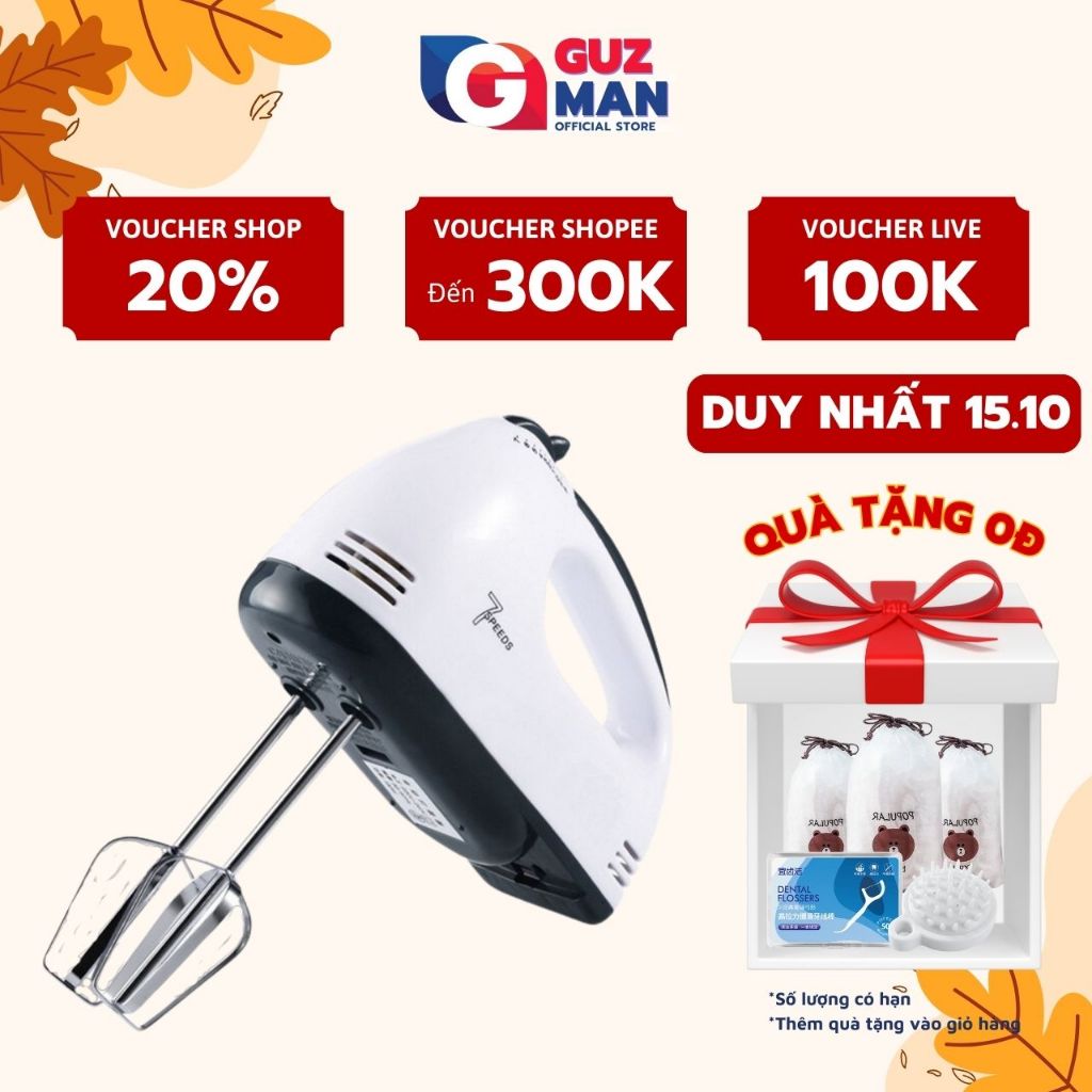 Máy Đánh Trứng Cầm Tay Mini METIS 7 Tốc Độ Công Suất 180W Tặng 4 Đầu Khuấy Chắc Chắn , Tiện Dụng - DT01