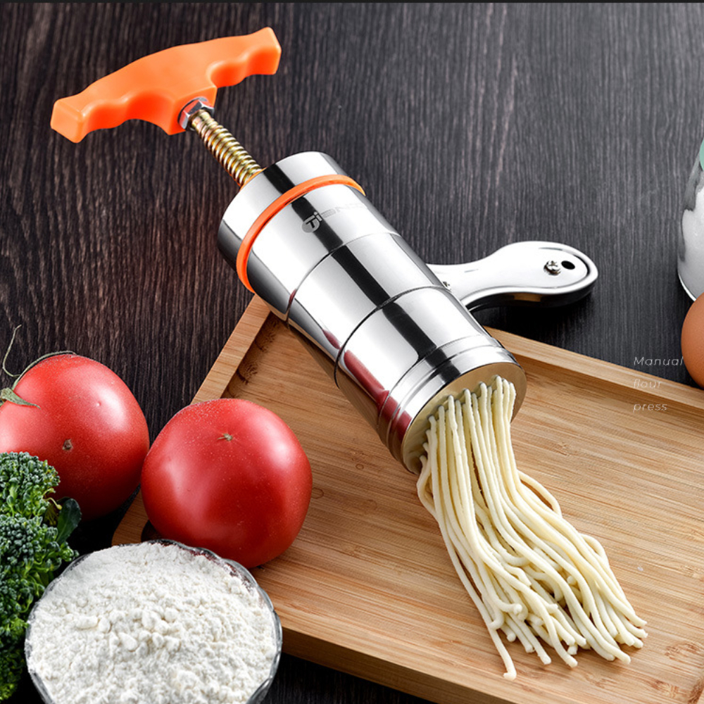 Khuôn Máy Ép Làm Bún Tươi, Mỳ Sợi, Mì Nui, Làm Bánh Canh Tại Nhà 5 Đầu Cắt Inox Đa Năng Cao Cấp, Tiện Ích Cho Gia Đình